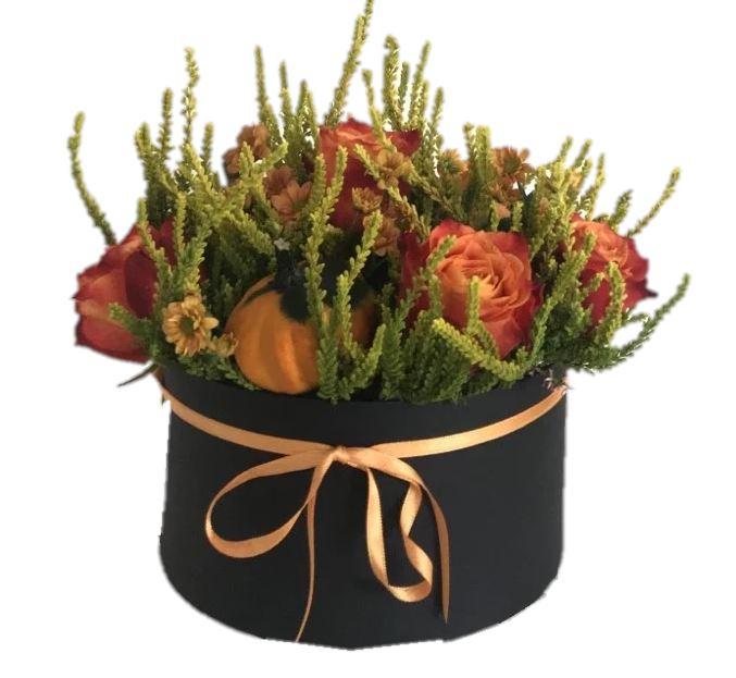 Mini Pumpkin and Heather Arrangement